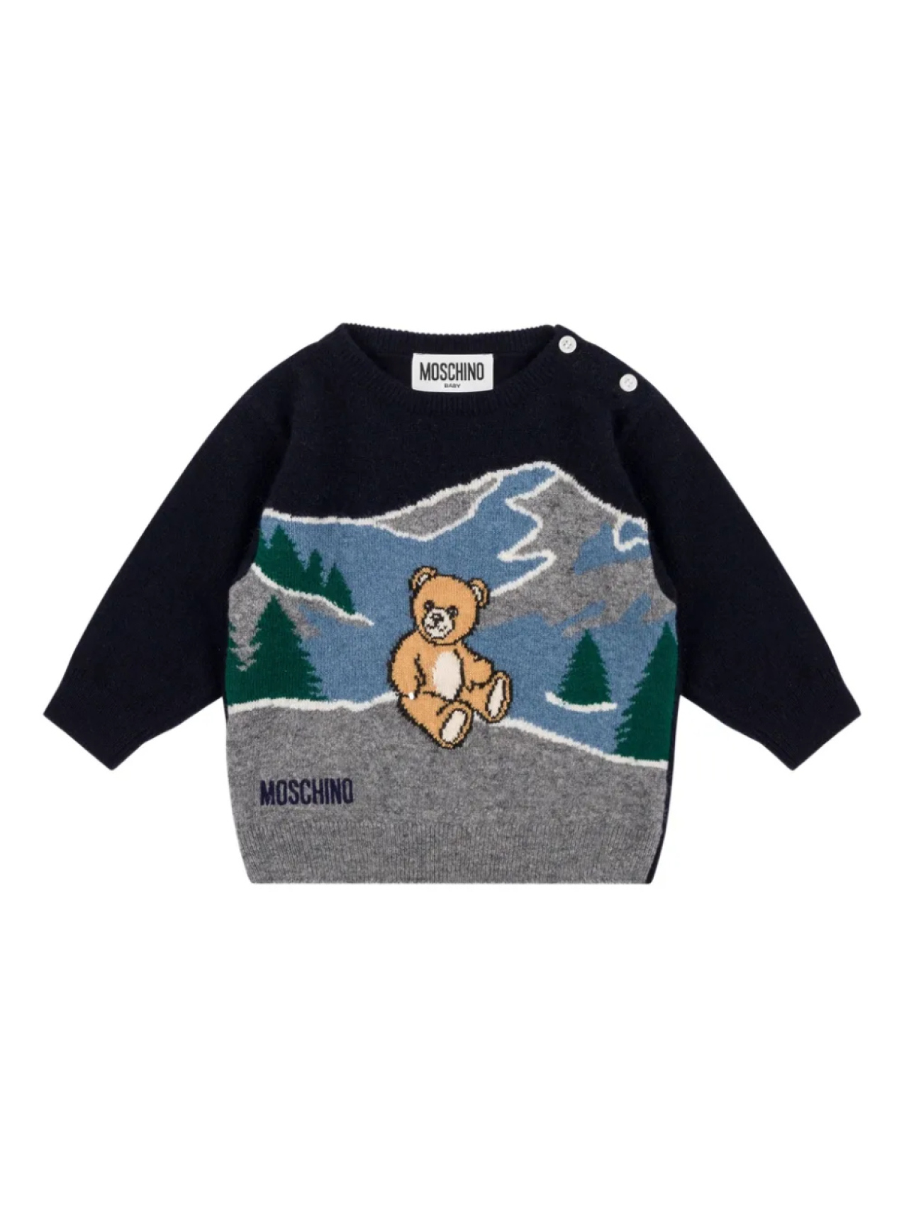 

Moschino Kids свитер с вышивкой, серый