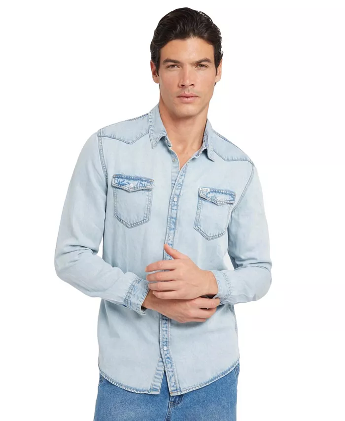 

Мужская рубашка Truckee в стиле деним Guess, синий