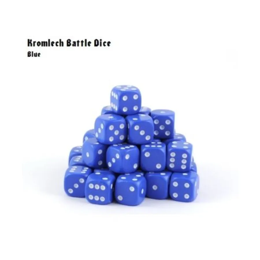 

d6 Синий с белым (35), Battle Dice (Kromlech)