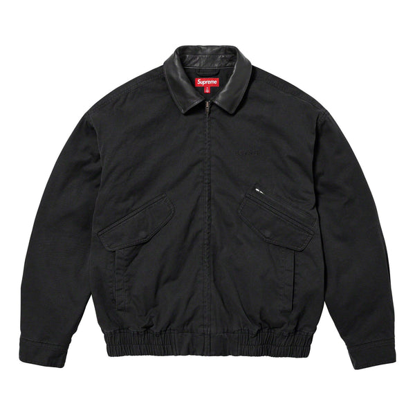 

Куртка leather collar utility jacket 'black' Supreme, черный