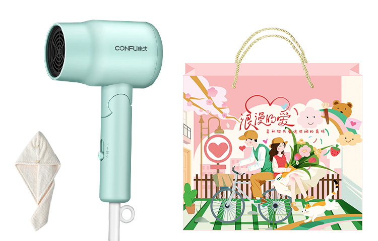

Фен для волос Confu, Green (with Valentine's Day goodie bag + hair dryer cap)
