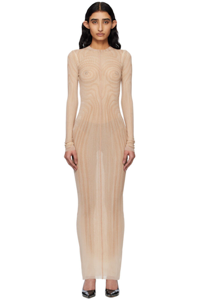 

Платье макси розового цвета «The Long Spirale» Jean Paul Gaultier