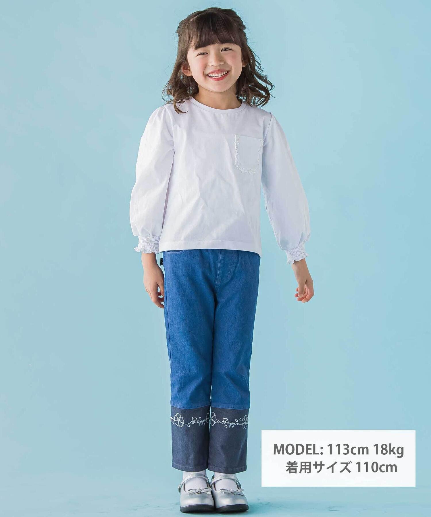 Длинная футболка Tenjiku с цветочным кружевом и карманами (95–150 см) BeBe Petits Pois Vert, White — фото 2