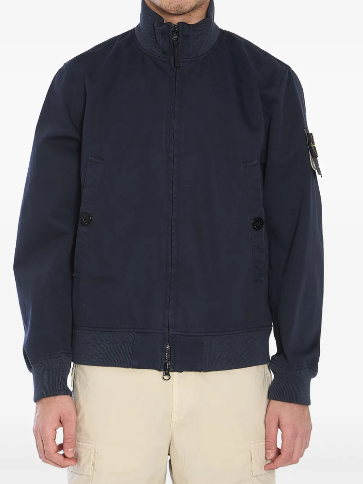 

Бомбер с нашивкой Compass Stone Island, синий