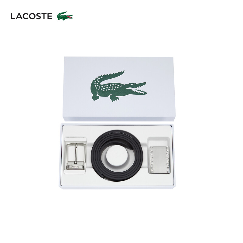 

Ремень классический Lacoste кожаный, черный
