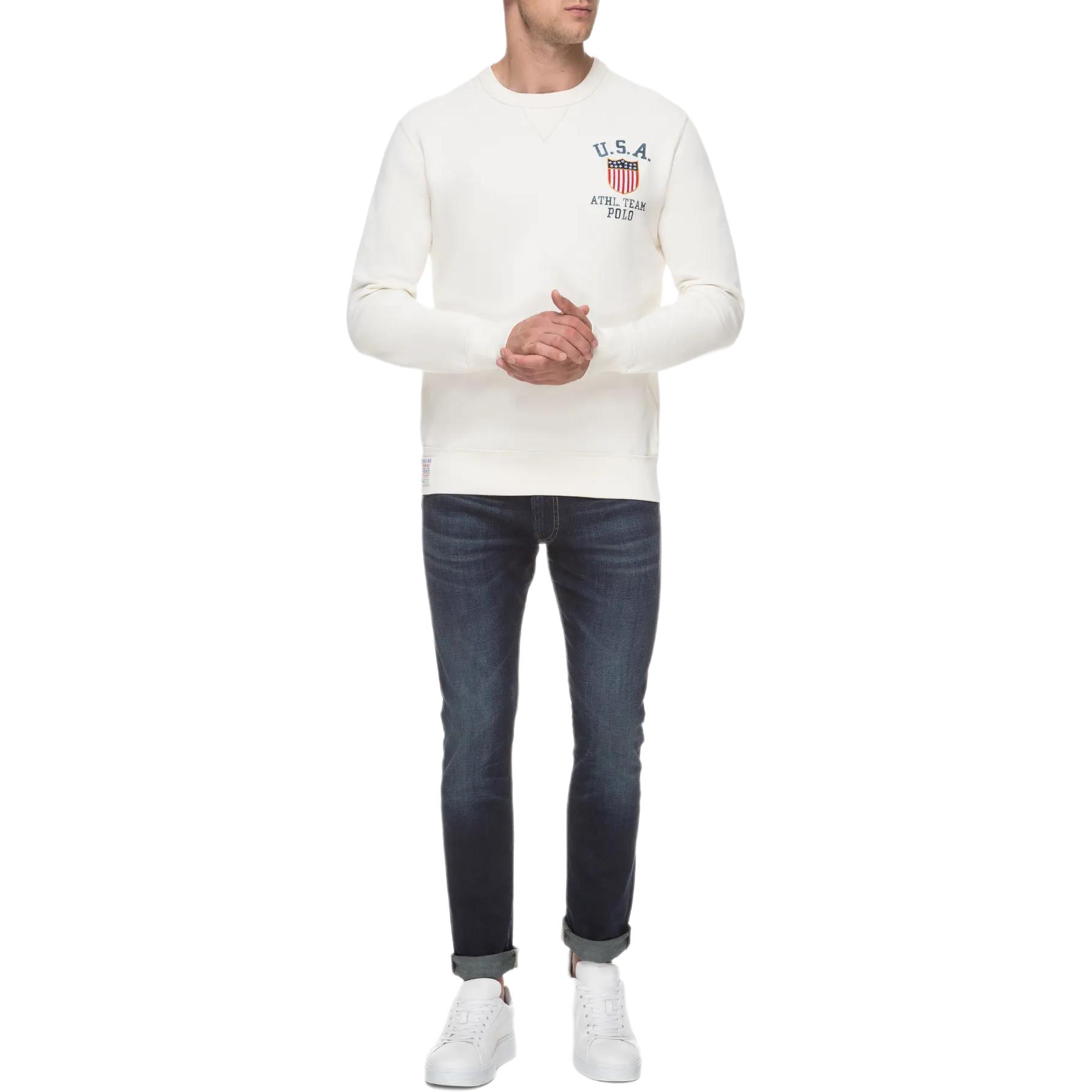 Мужская толстовка Polo Ralph Lauren, экрю — фото 3