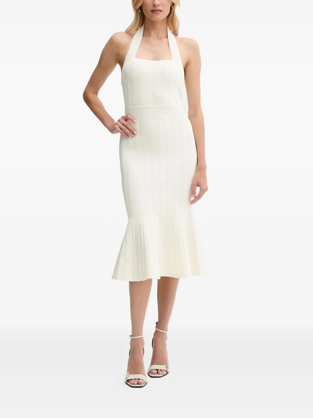 

Платье миди с вырезом халтер GUESS USA, белый