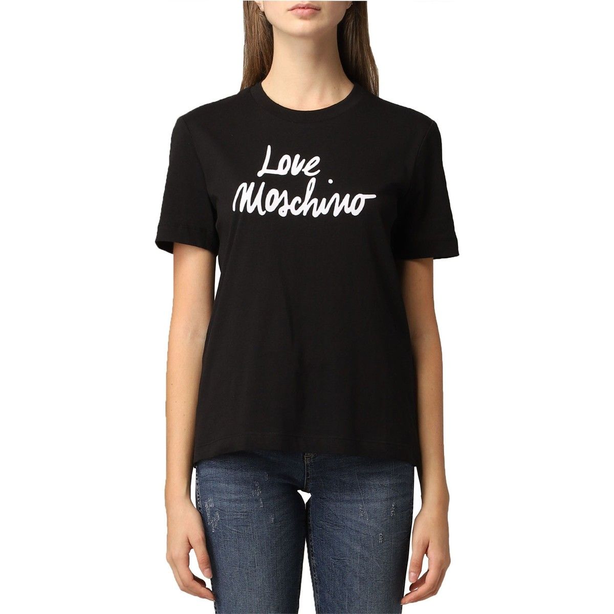 

Футболка Chic Minimalist Logo из хлопка LOVE MOSCHINO, черный