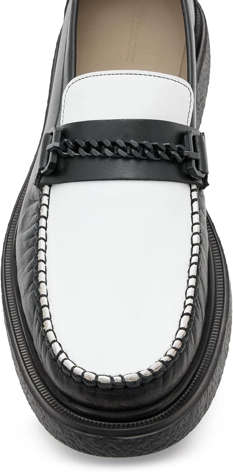 Лоферы AllSaints Gibbs Leather Chain, Black/White — фото 2