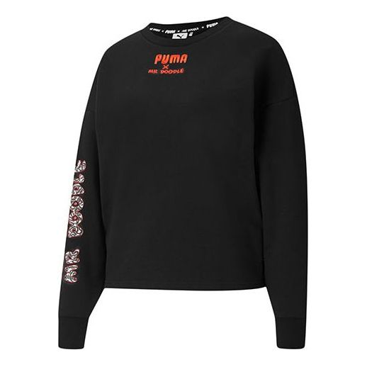 

Толстовка (WMNS) PUMA X MR DOODLE Crew Embroidery Round-neck Sweatshirt Black
