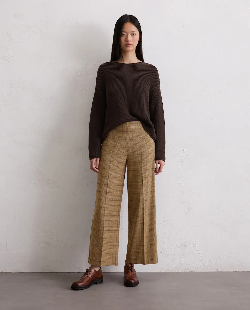 

Женские брюки-кюлоты с регулярным кроем из мягкой фланели с принтом MARC O'POLO, коричневый