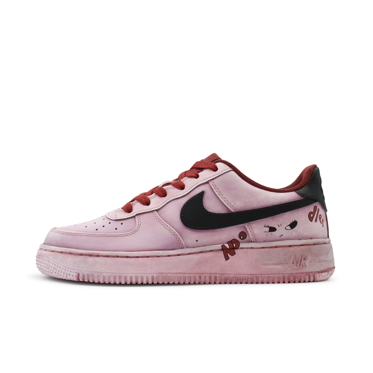 

Кроссовки Nike Air Force 1 Skateboarding Shoes Women's Low-top Black/Red/Pink/Purple, черный/красный