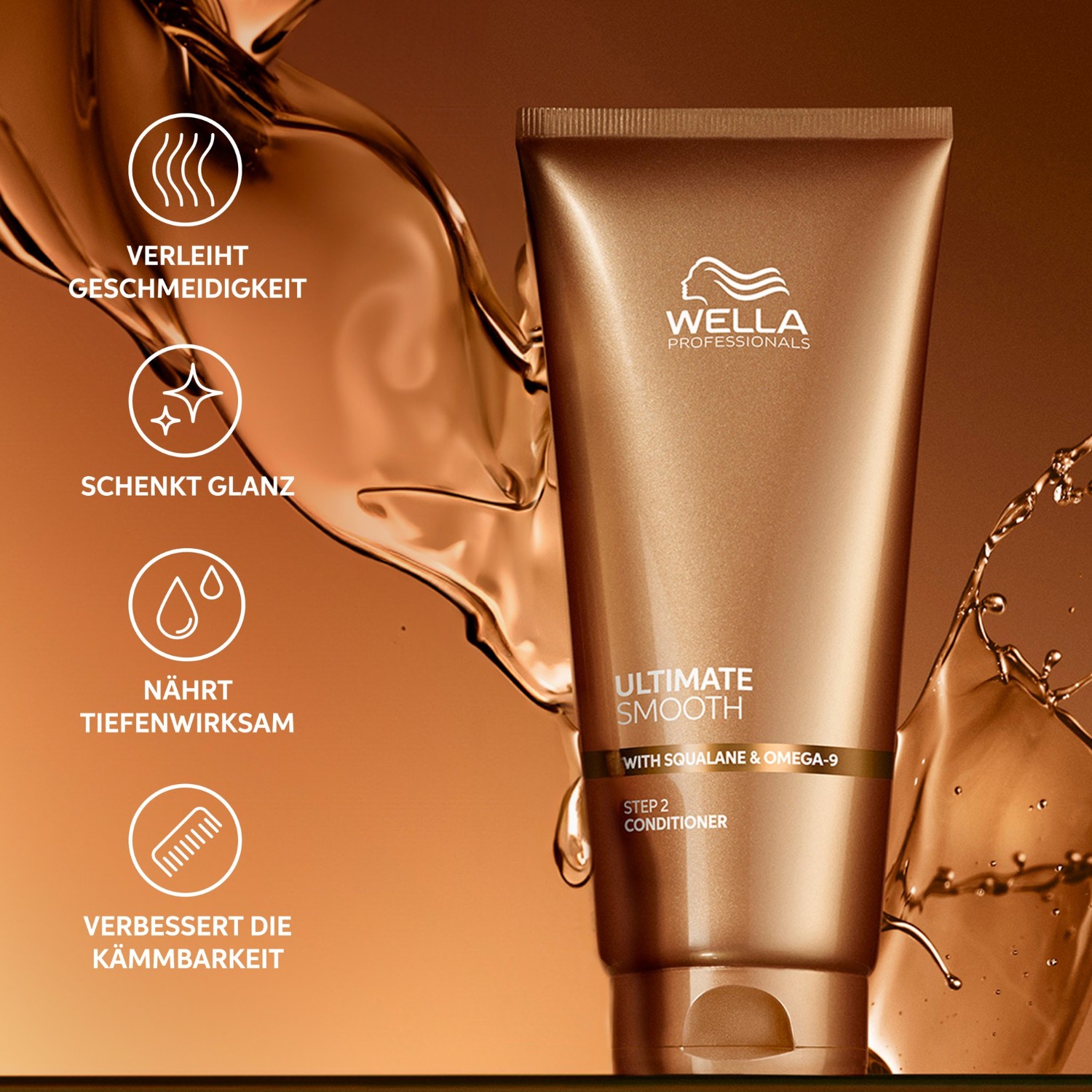 Кондиционер для волос ultimate smooth step 2 | mit squalane & omega-9 Wella Professionals, объем 200 мл — фото 3