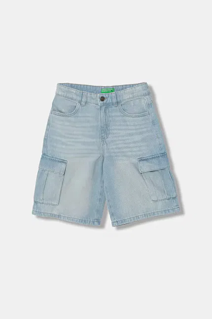 Шорты карго джинсовые для мальчиков United Colors of Benetton, синий