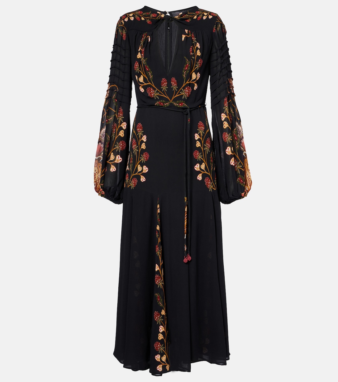 

Платье миди с вырезом и цветочным принтом Farm Rio, Berry Garden Black