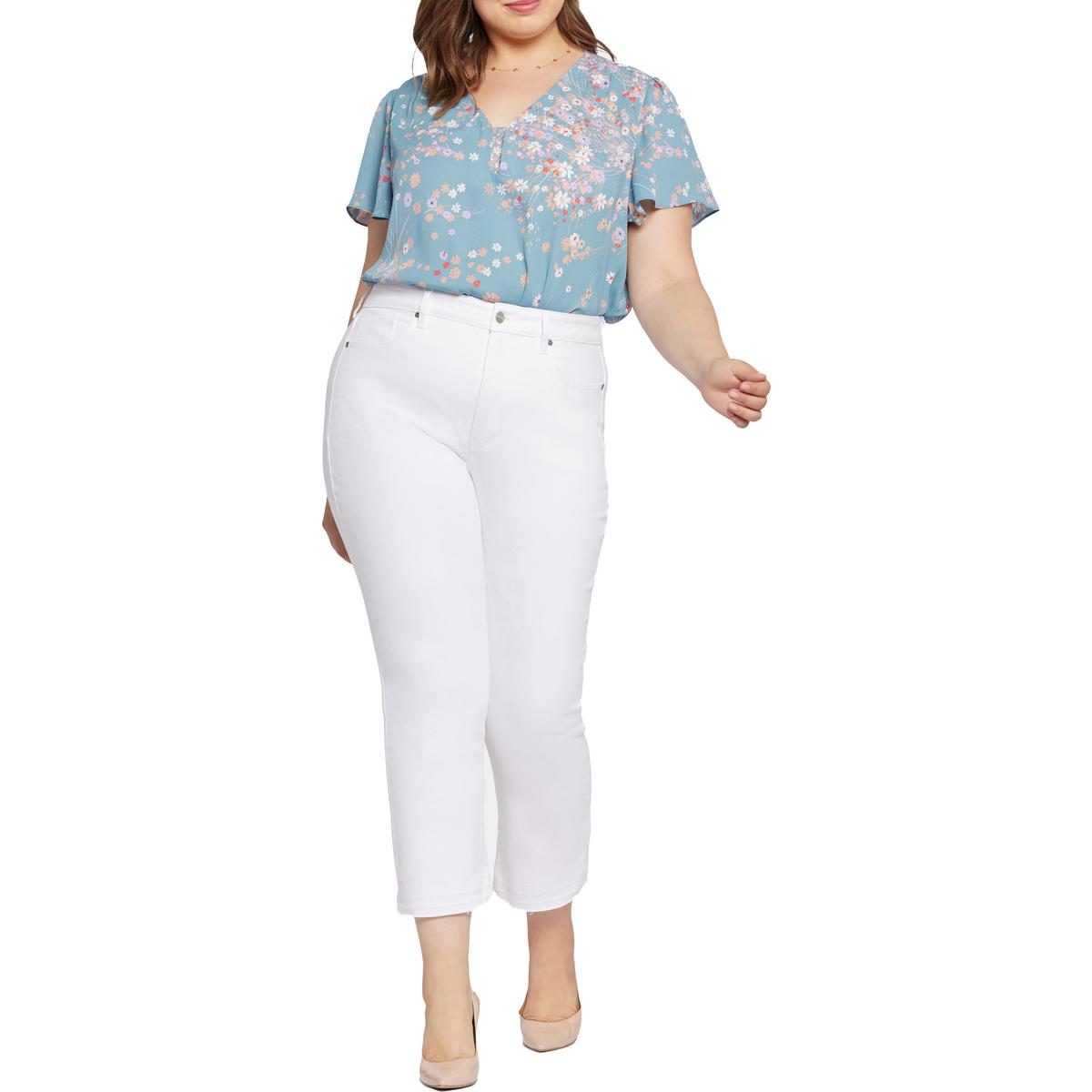 

Женские джинсы Marilyn с прямыми штанинами и рваным краем NYDJ, белый