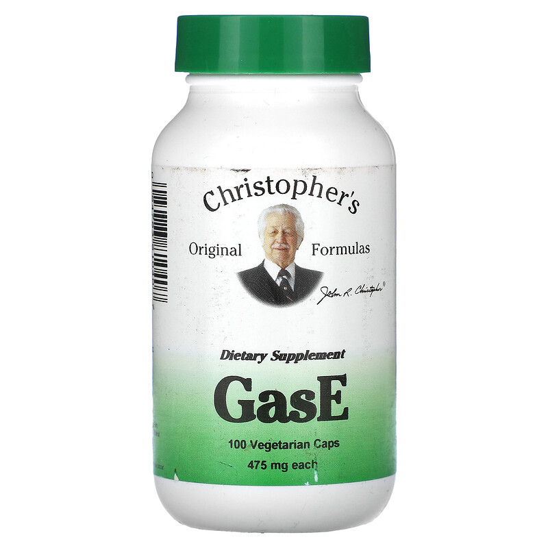 

Christopher's Original Formulas, GasE, 475 мг, 100 вегетарианских капсул