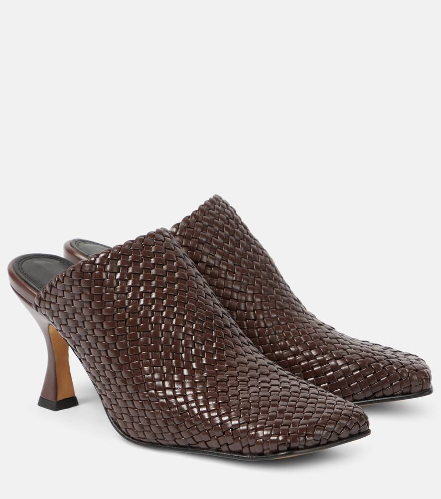 Жаккардовые кожаные мюли Jacinta Souliers Martinez, Dark Brown