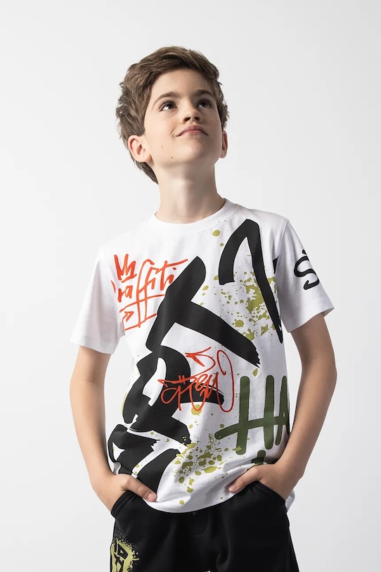 

Детская хлопковая футболка Coccodrillo, белый