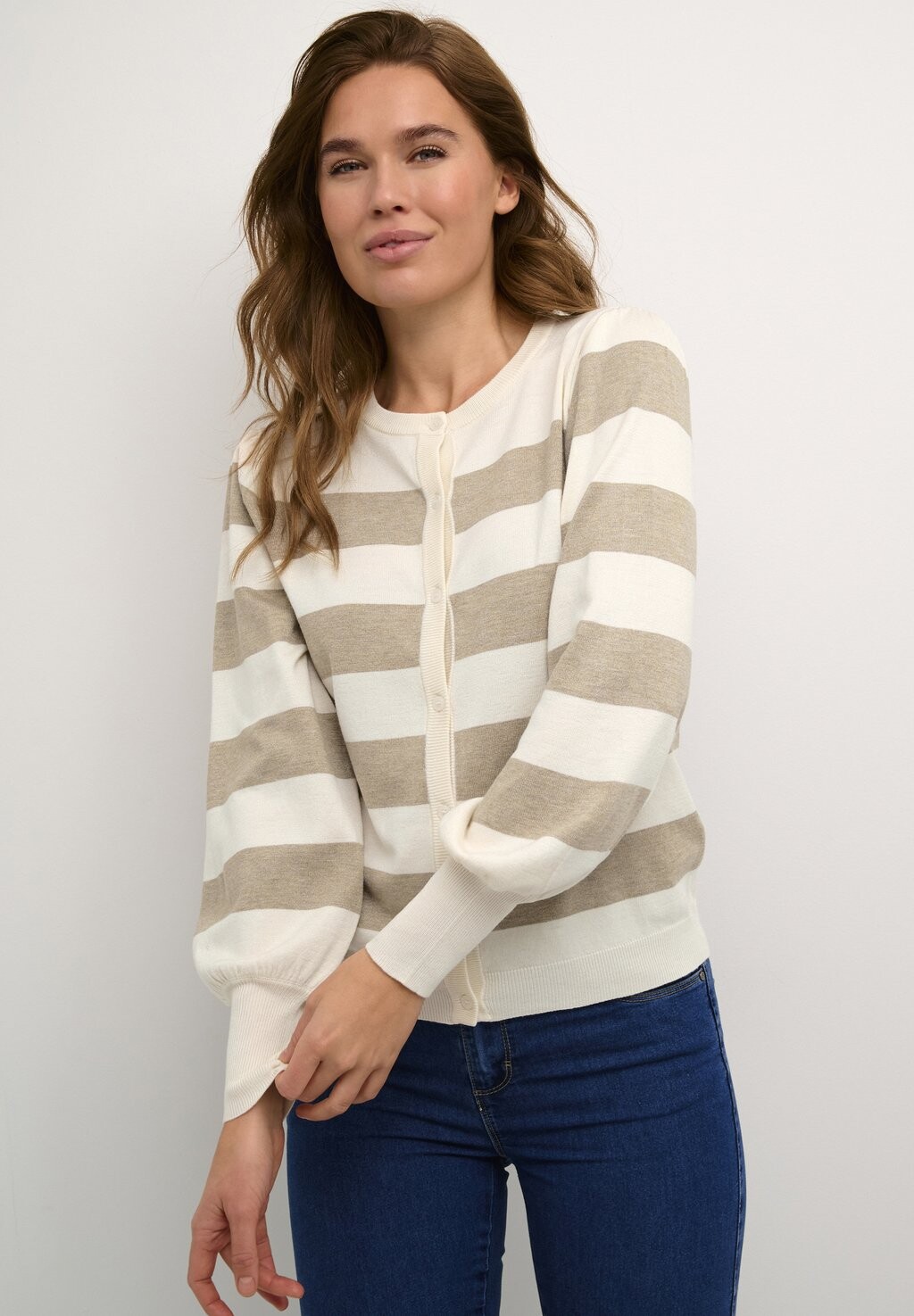 

Кардиган LIZZA STRIPED Kaffe, цвет chinchilla m turtle boldstripe