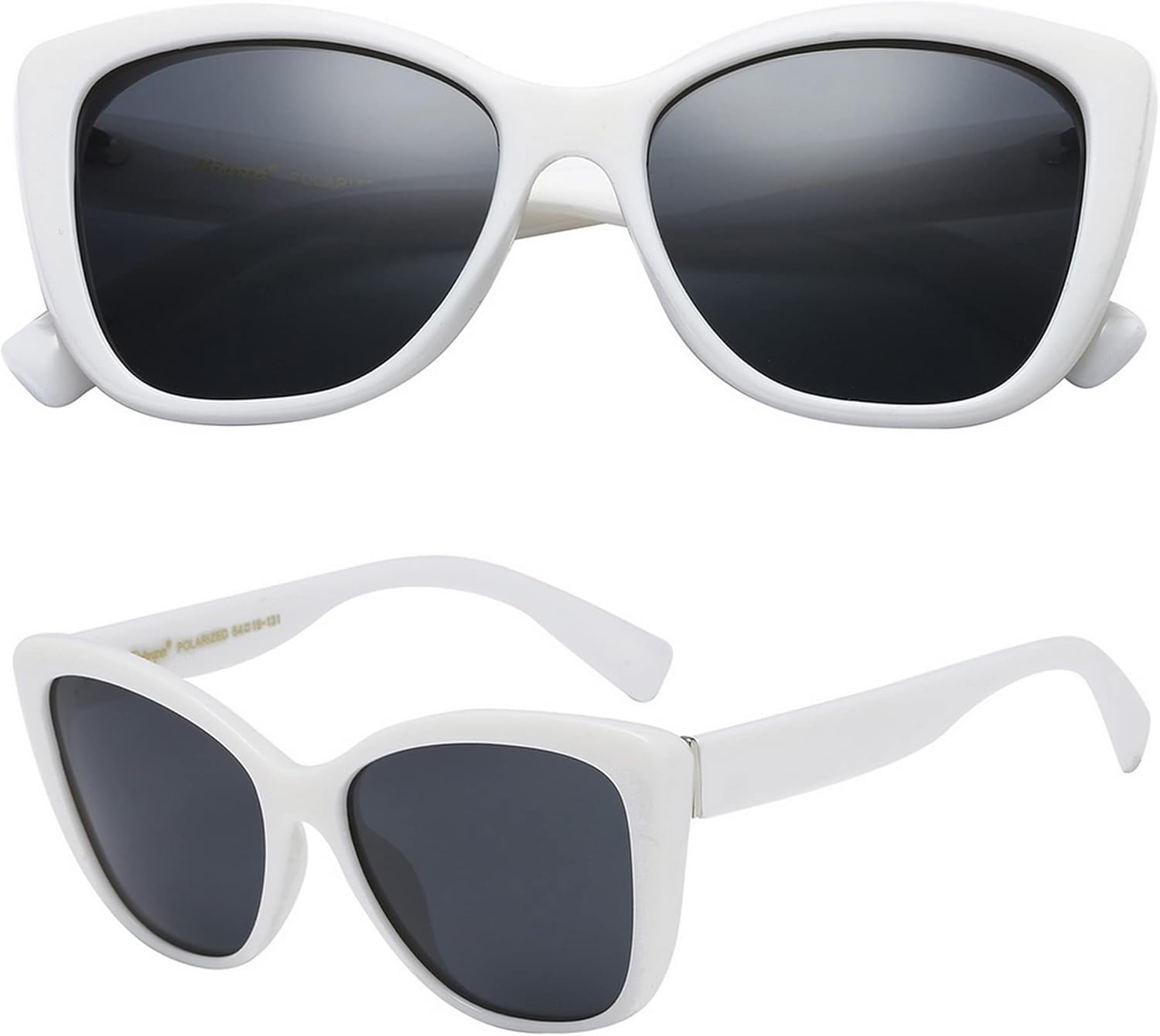 

Женские поляризованные солнцезащитные очки PolarSpex «кошачий глаз» – большие солнцезащитные очки с защитой от УФ-излучения UV400, стильные очки для пляжа или вождения, Ultra White | Polarized Smoke