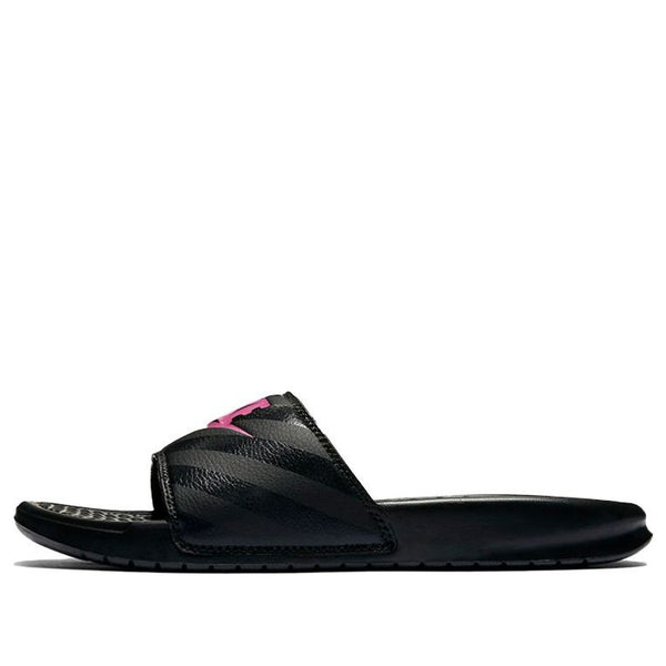 Тапочки benassi jdi 'black vivid pink' Nike, черный