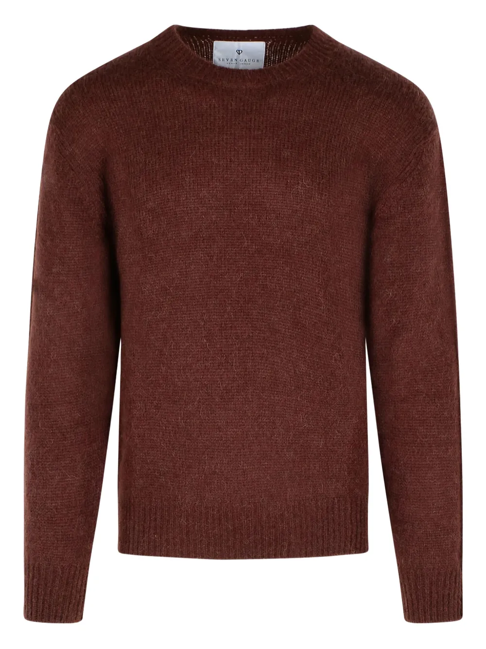 

Свитер с круглым вырезом и ребристыми манжетами Seven Gauge, коричневый