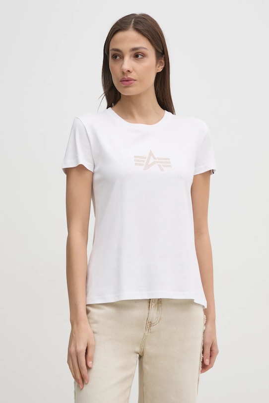 

Хлопковая футболка Crystal T Wmn Alpha Industries, белый