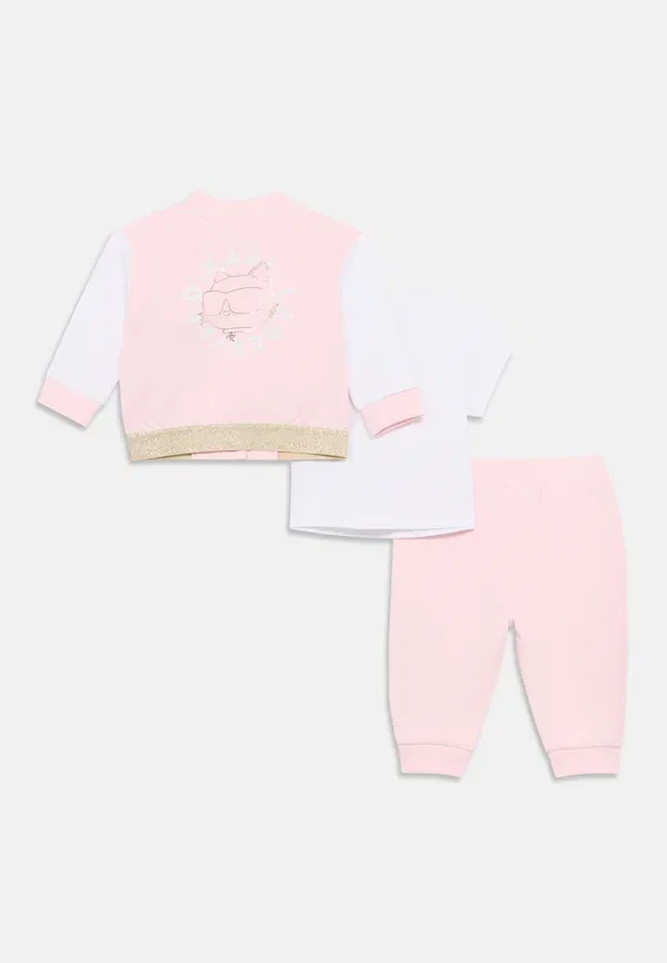 Толстовка на молнии Karl Lagerfeld Kids, розово-белый — фото 2