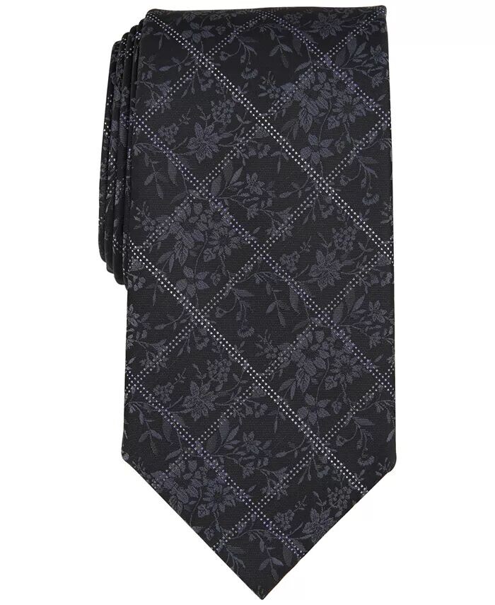 

Мужской галстук Hutton с цветочным принтом Perry Ellis, черный