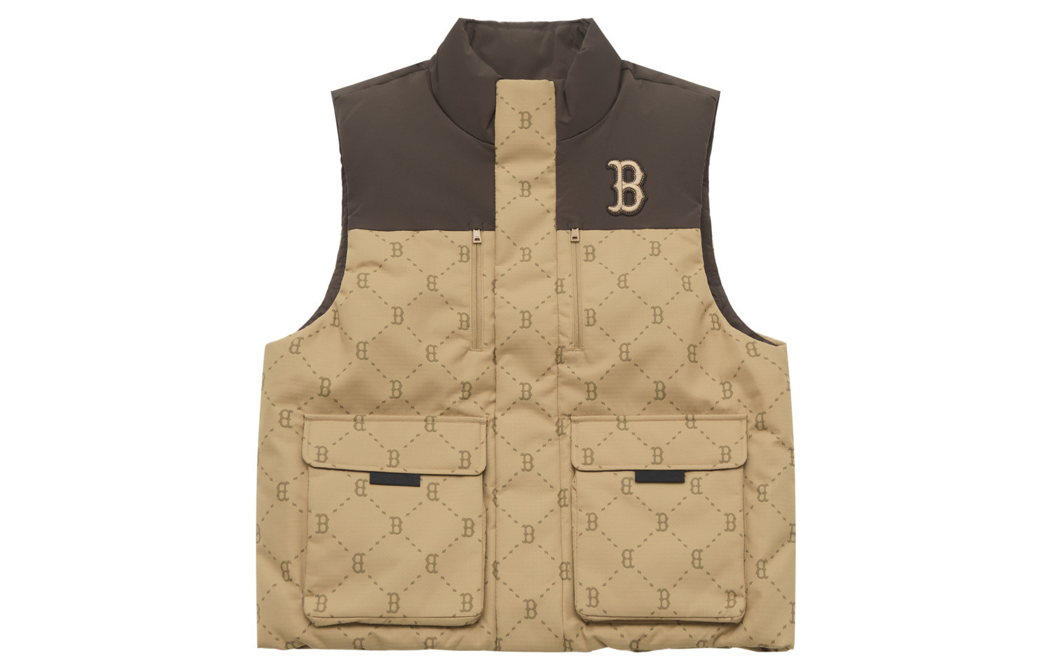 

MLB Монограмма Бостон Ред Сокс Пуховая Жилетка Унисекс, Standard Beige Yellow