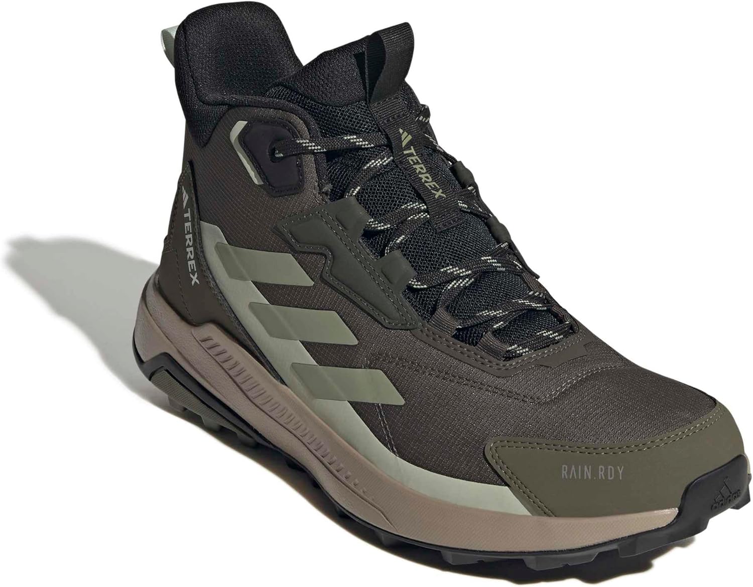 Мужские походные ботинки adidas Terrex Anylander Mid Top Rain.Rdy, зеленый/оливковый — фото 4