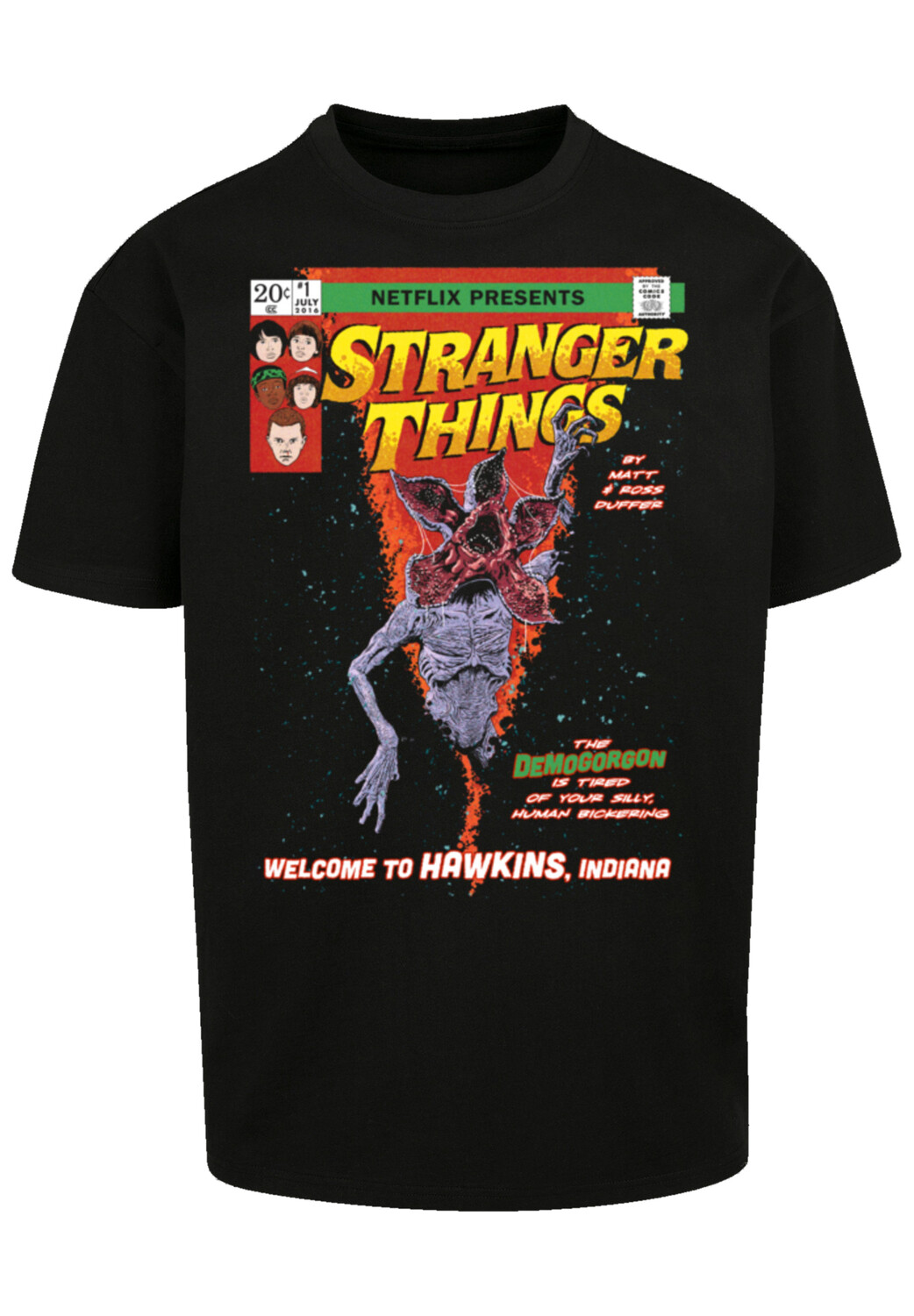 

Футболка F4NT4STIC Stranger Things Comic Cover Netflix TV Series, черный