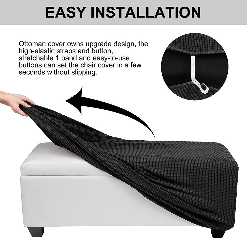 

Эластичные чехлы для мебели, большие чехлы для пуфиков PiccoCasa, цвет Dark Gray