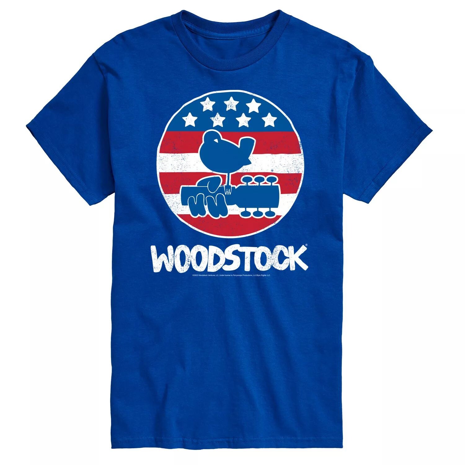 

Футболка с рисунком Big & Tall Woodstock Americana, Blue License, синий