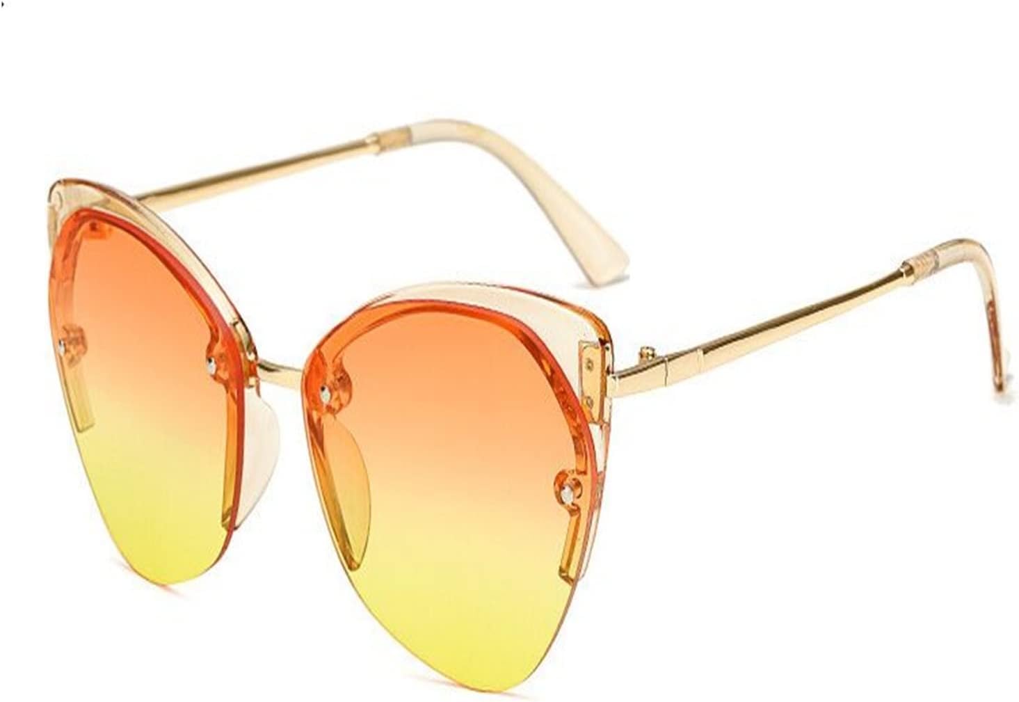 

Солнцезащитные очки Женские солнцезащитные очки в полуободковой оправе Мужские солнцезащитные очки с металлическими линзами Женские очки с линзами цвета океана YGDBXHYD, Orange Yellow
