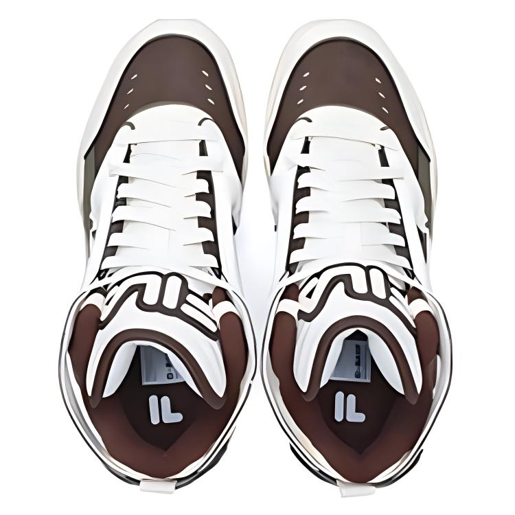 Высокие баскетбольные кроссовки мужские коричневые белые FILA FUSION, Board Millet Brown/Micro White — фото 3