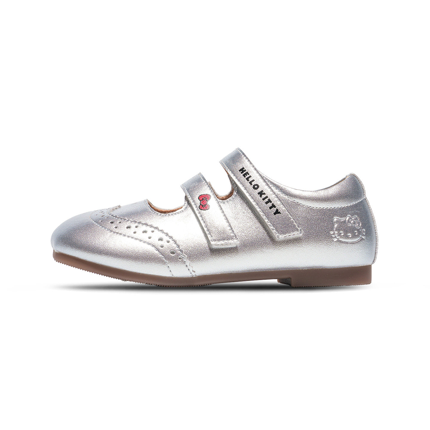 

Износостойкие низкие кожаные детские туфли Kids' Sanrio, серебро