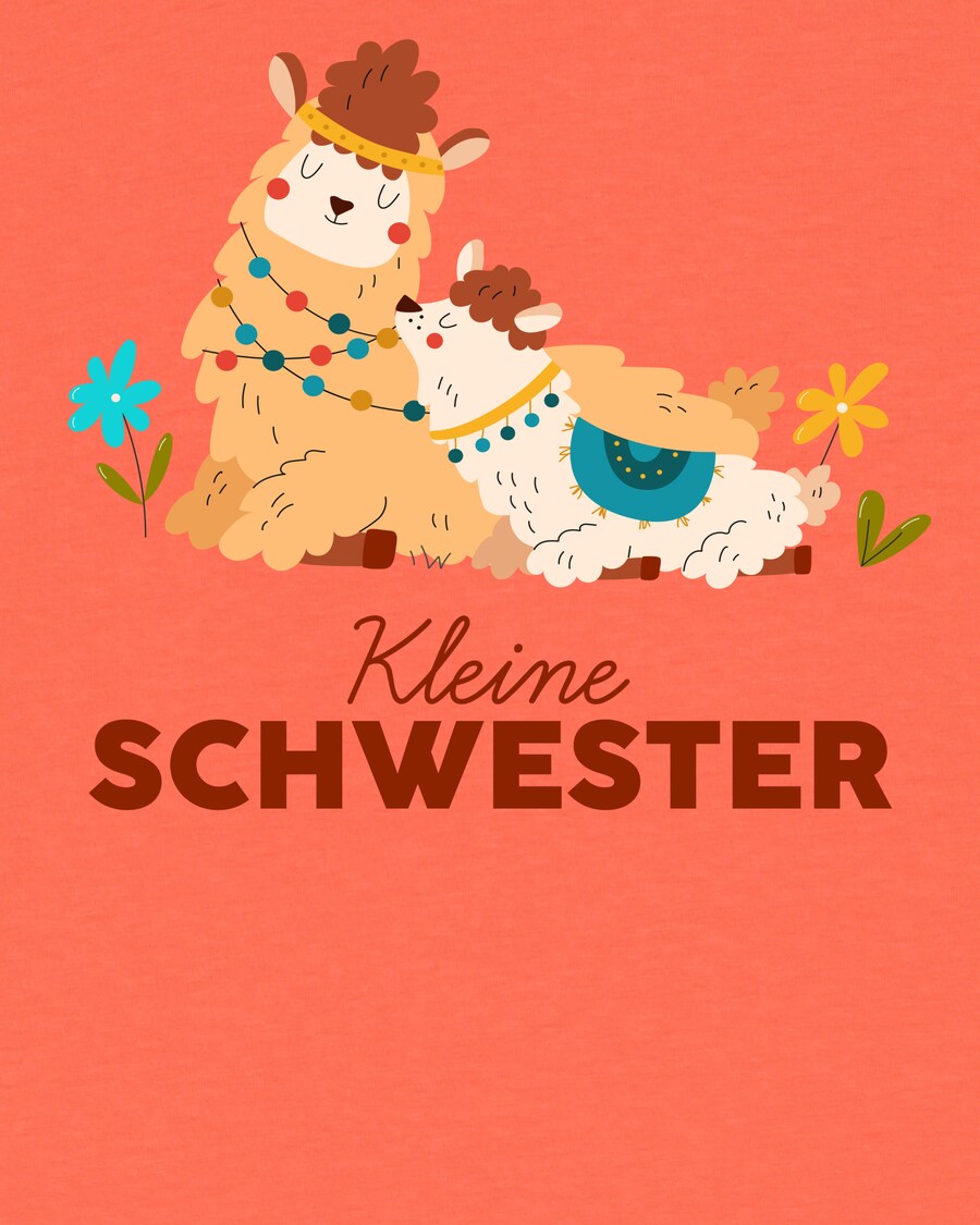 Рубашка watabout.kids Lama Kleine Schwester, оранжевый/светло-оранжевый — фото 4