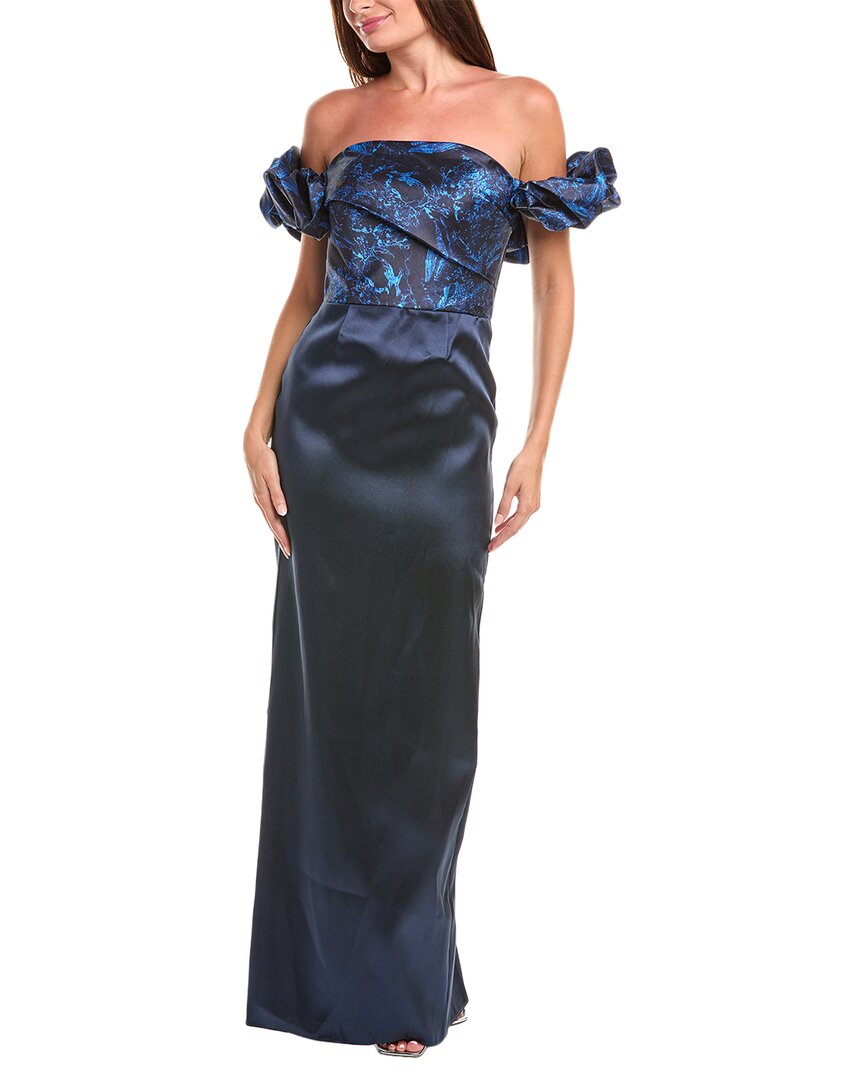 

Мини-платье с открытыми плечами Rene Ruiz, синий