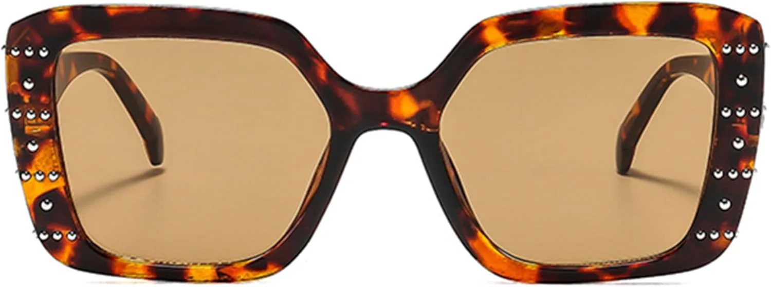 

Женские солнцезащитные очки Bullabulling с крупной оправой, кристаллами и бриллиантами, пластиком и металлом, для вождения, женские и мужские, Leopard Tea