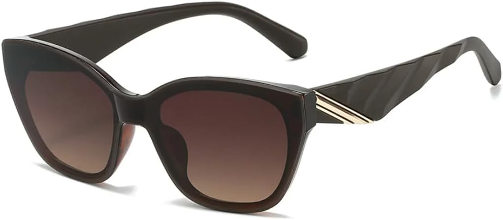 

Роскошные солнцезащитные очки «кошачий глаз» для женщин, ретро-стиль, индивидуальный дизайн, простые солнцезащитные очки для мужчин с защитой от УФ-излучения UV400 SZVVBKK, Coffee Brown