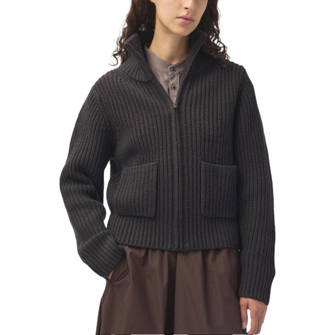 U Collection Вязаный джемпер женский коричневый черный UNIQLO — фото 2
