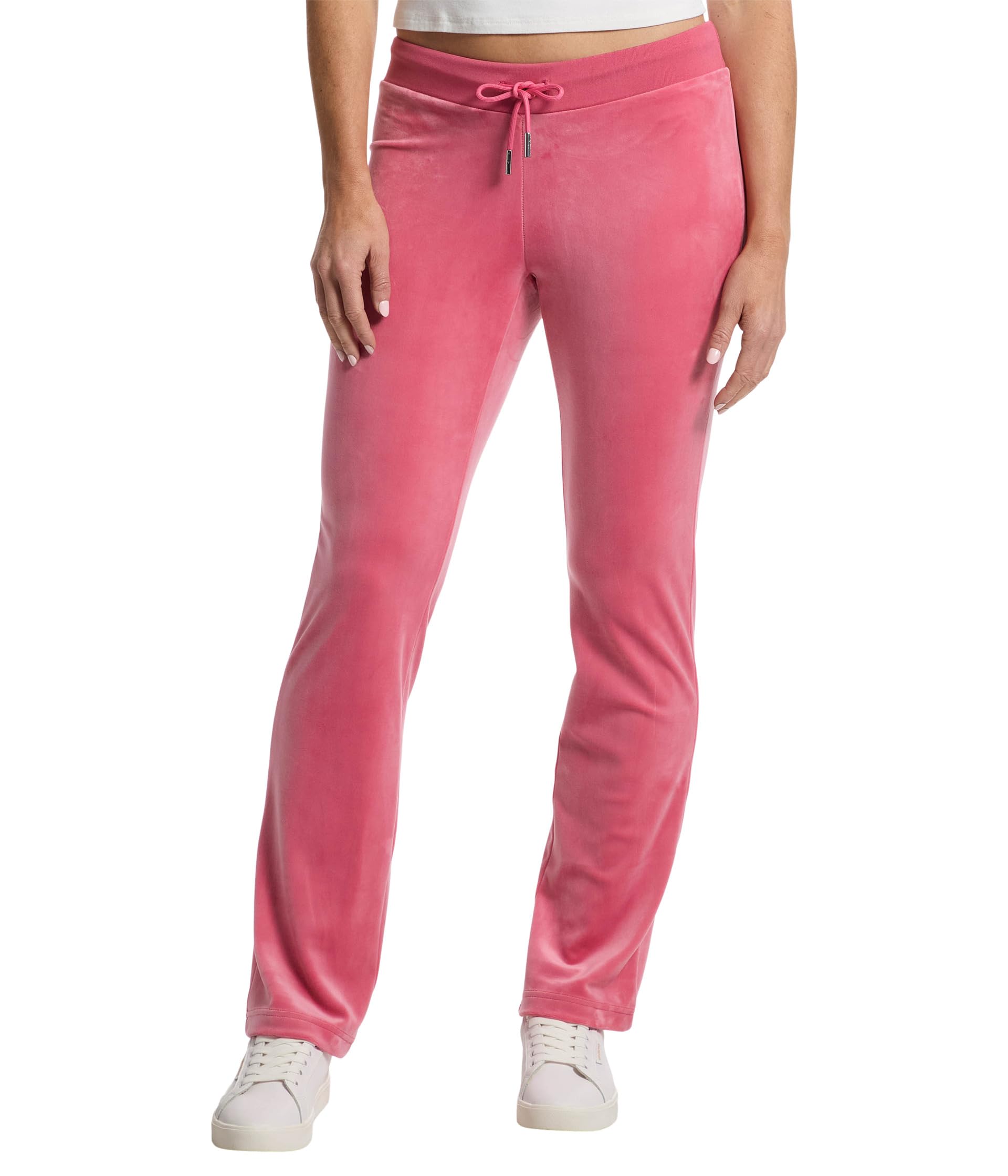 

Брюки Juicy Couture Luxe Velour Rib Waist Velour Pants with Mixed Ston, цвет Pink Lemonade