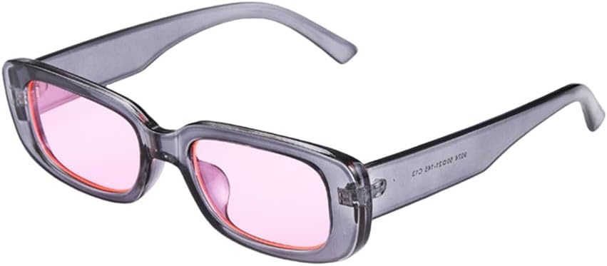 

Ретро-солнцезащитные очки маленького прямоугольного размера для женщин, популярные модели с металлическими шарнирами, модные мужские солнцезащитные очки UV400 HVTVTLA, Grey Pink