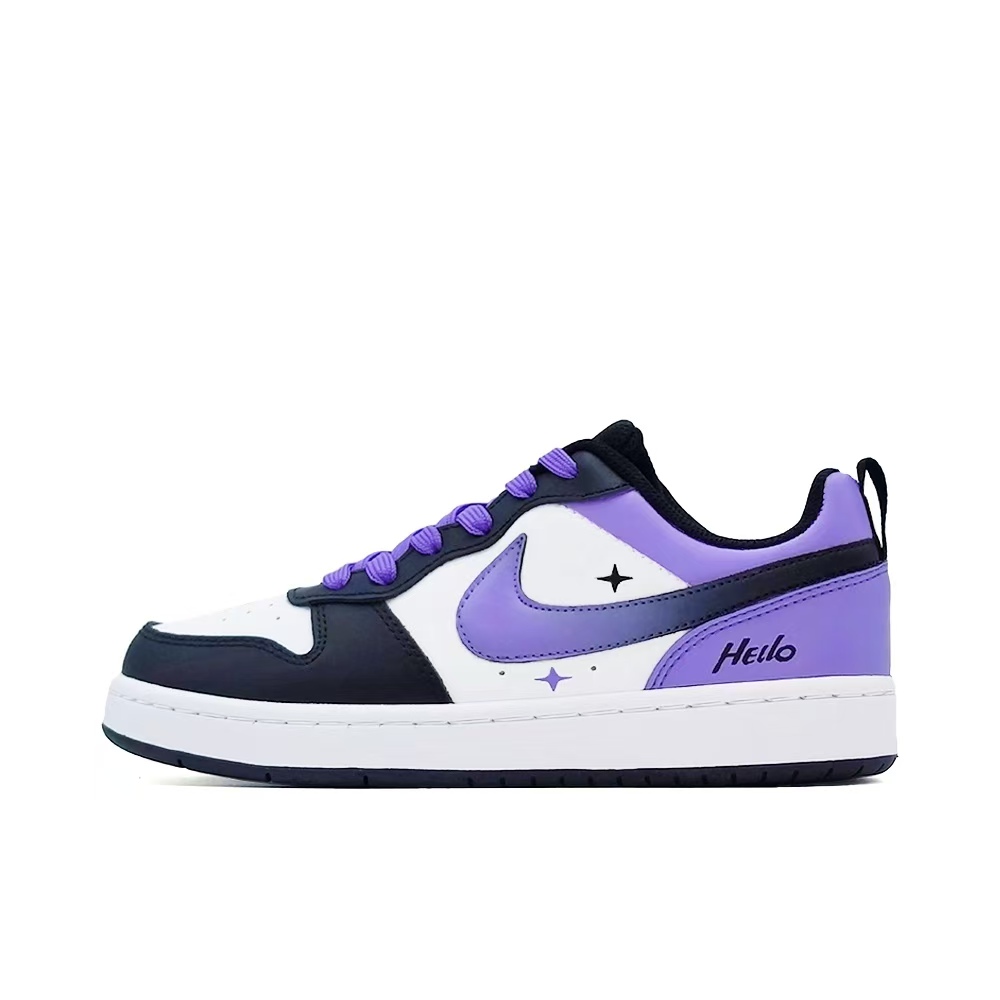 

Nike Детские кроссовки для скейтбординга Court Borough Purple Star Trail с низким верхом, устойчивые к истиранию, для подростков