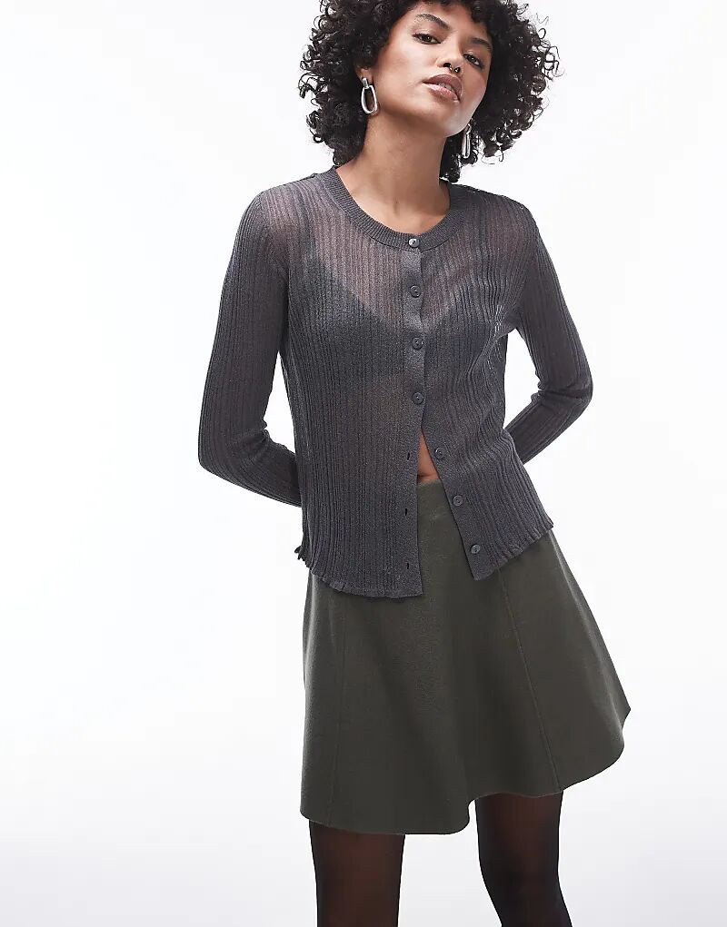 

& Other Stories трикотажная мини-юбка цвета темного хаки