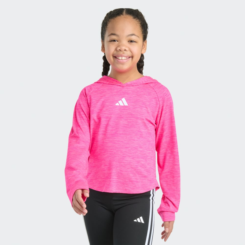 

Топ Adidas Long Sleeve Hooded Mélange Top, цвет Shock Pink Mel