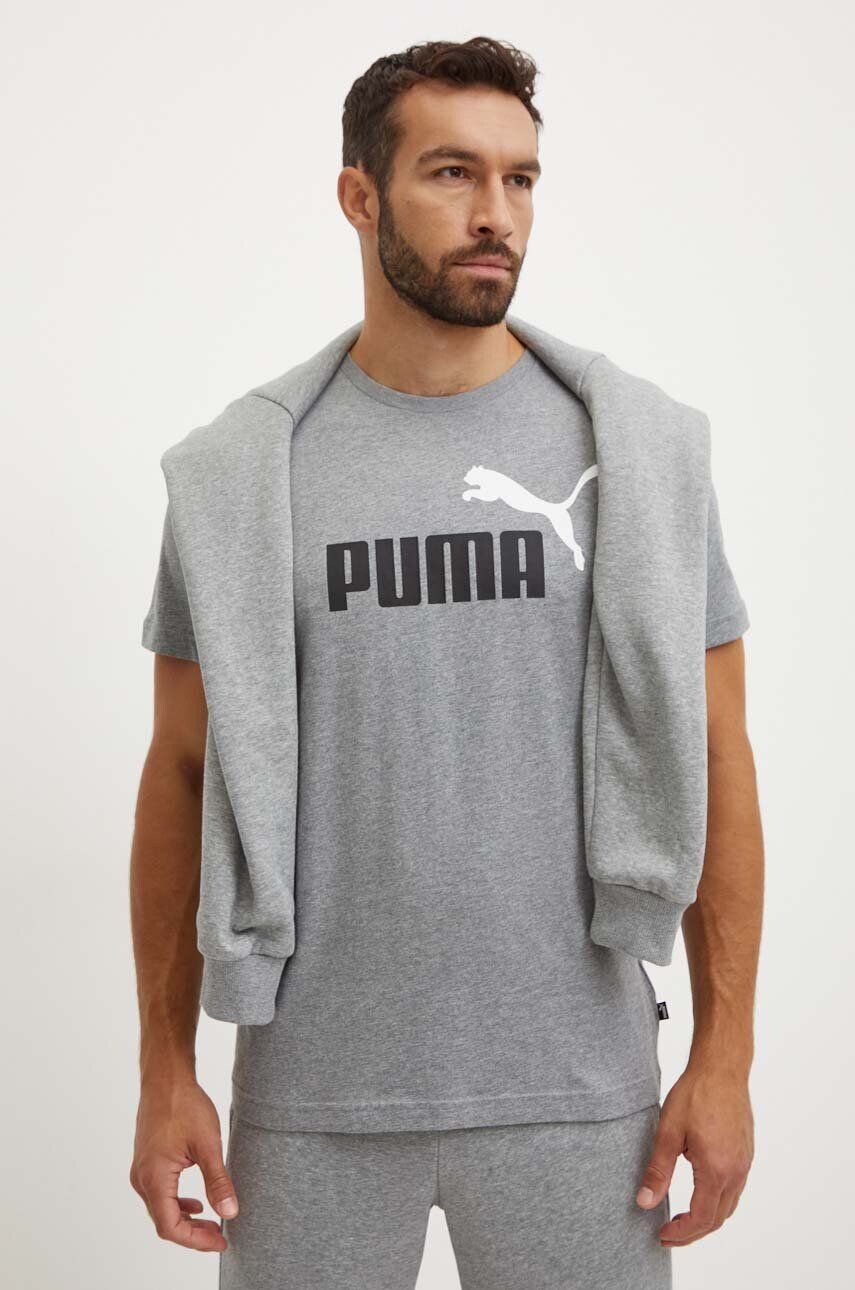 

Хлопковая футболка Puma, серый
