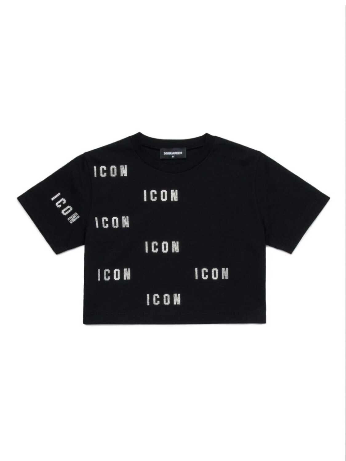 

DSQUARED2 KIDS футболка Icon со стразами, черный